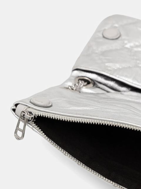 ZADIG&VOLTAIRE torebka skórzana kolor srebrny LWBA04078