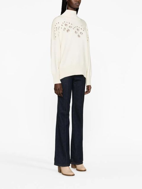 Chloé pointelle-knit wool jumper - White