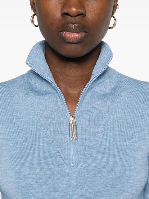 Victoria Beckham half-zip knitted top - Blue