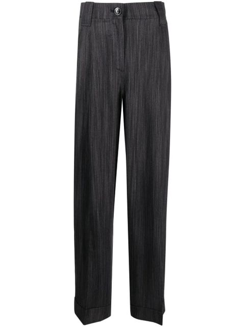 GANNI striped wide-leg trousers - Black - zdjęcie produktu nr 1