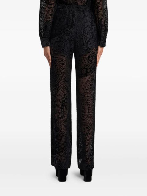 ETRO velvet floral trousers - Black