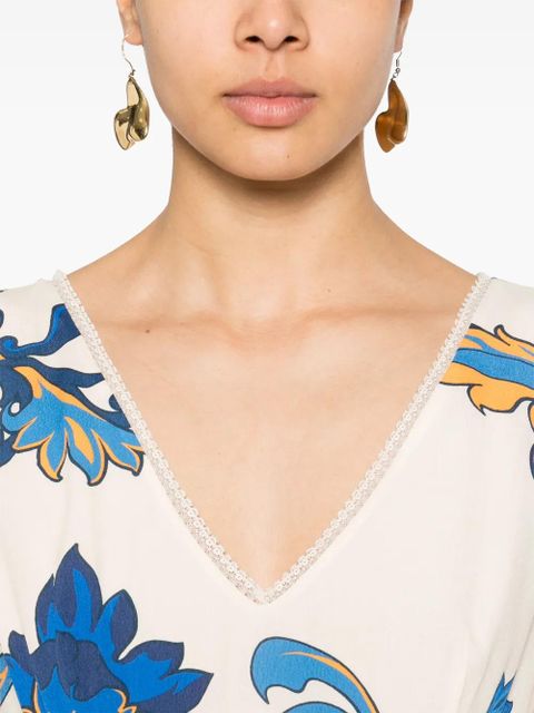 ETRO floral-print midi dress - Neutrals