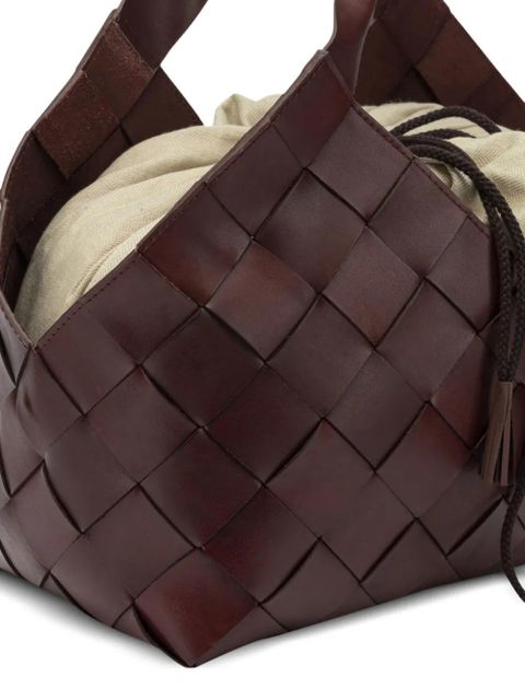 DRAGON DIFFUSION woven leather shoulder bag - Brown