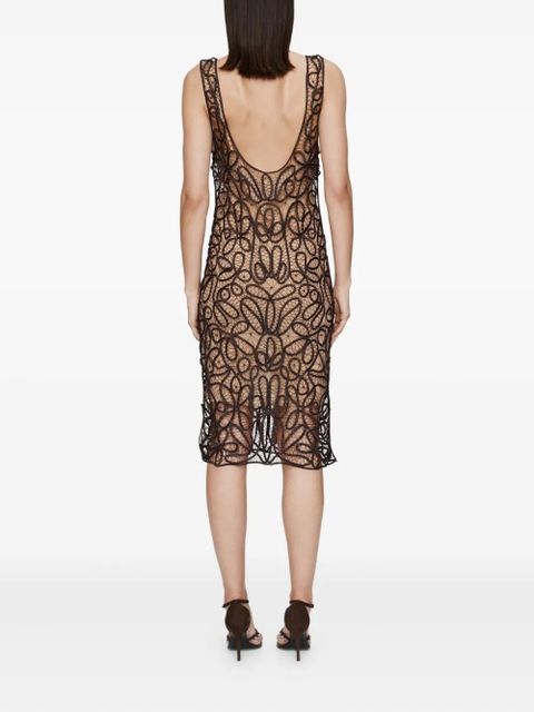 Christopher Esber Meander lace midi dress - Brown