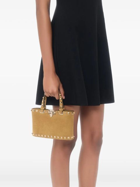 Valentino Garavani Rockstud mini suede shopping bag - Neutrals - zdjęcie produktu nr 2