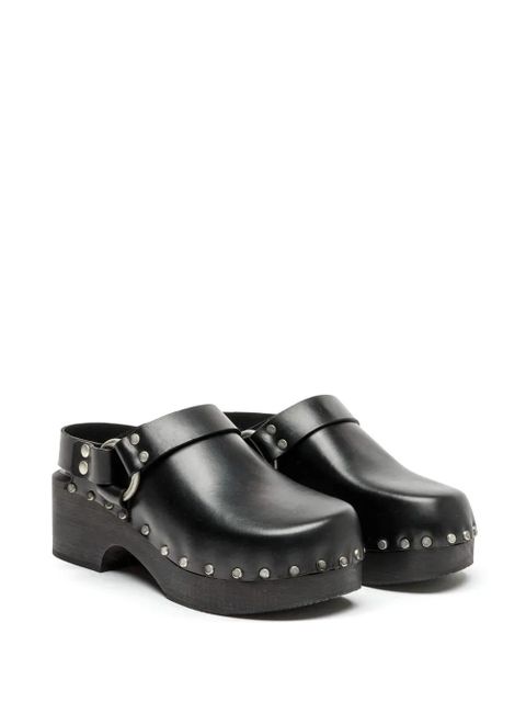 RE/DONE 70's stud-embellished mules - Black - zdjęcie produktu nr 2