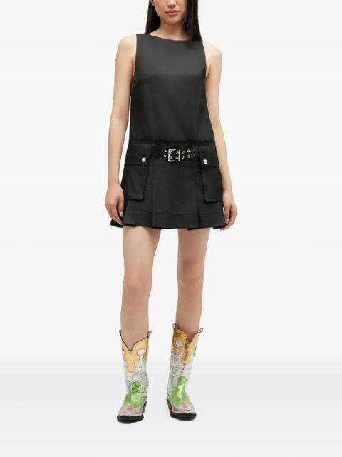 GANNI belted mini dress - Black - zdjęcie produktu nr 2