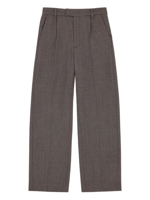 MM6 Maison Margiela pleated herringbone trousers - Grey - zdjęcie produktu nr 1
