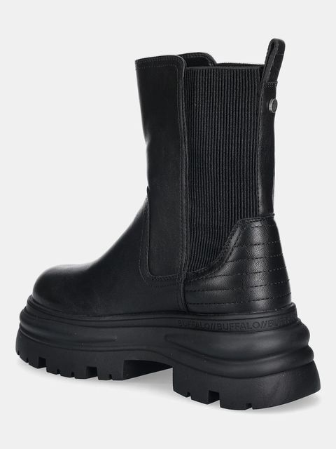 Buffalo sztyblety Dione Chelsea Mid damskie kolor czarny na platformie 1270128-BLK