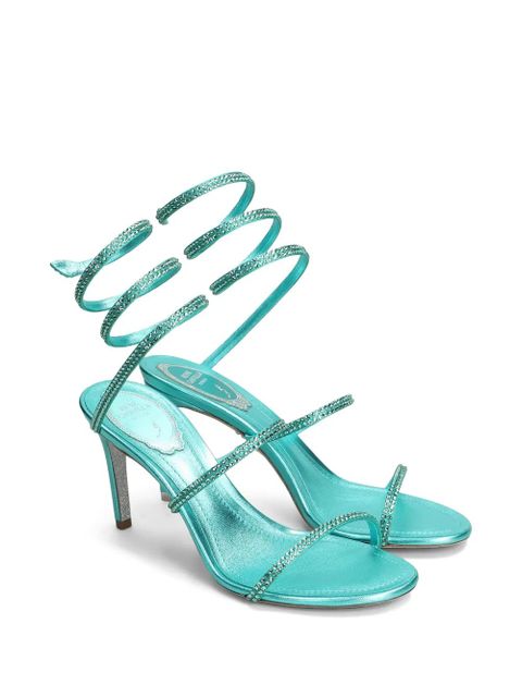 René Caovilla Cleo crystal-embellished sandals - Blue