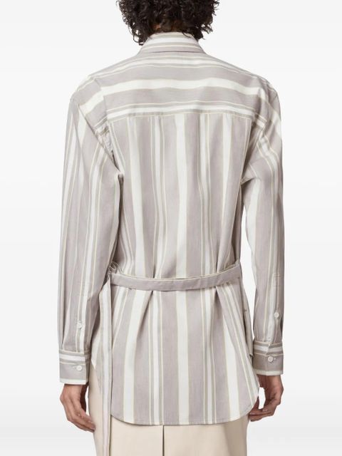 Tod's striped belted shirt - Brown - zdjęcie produktu nr 2