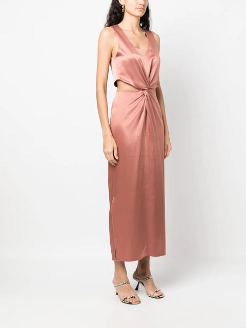Nanushka Lucca cut-out satin dress - Brown