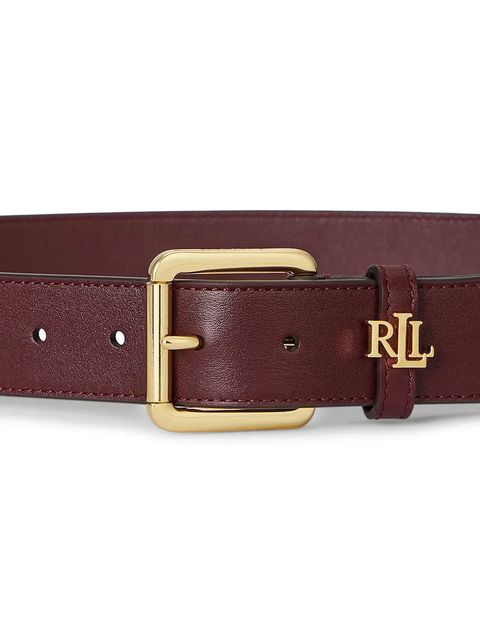 Lauren Ralph Lauren pasek skórzany damski kolor bordowy 412968765 - zdjęcie produktu nr 2