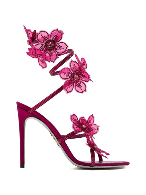 René Caovilla flower-embellished sandals - Pink - zdjęcie produktu nr 1