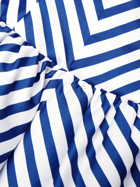 Self-Portrait striped midi dress - Blue