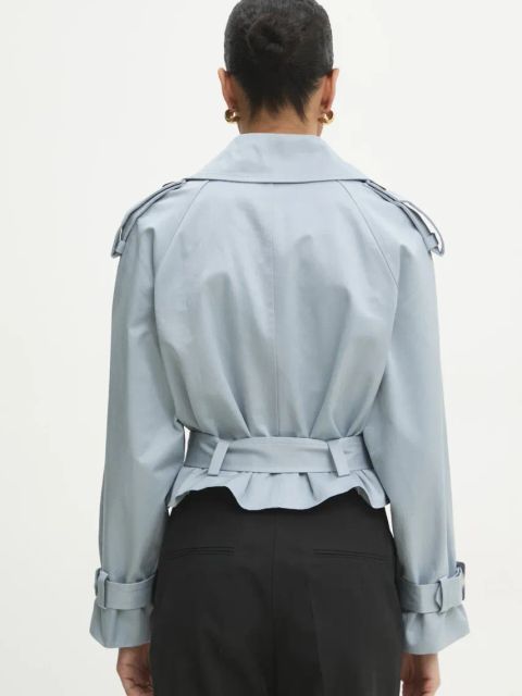 Answear.LAB trencz kolor niebieski przejściowa oversize