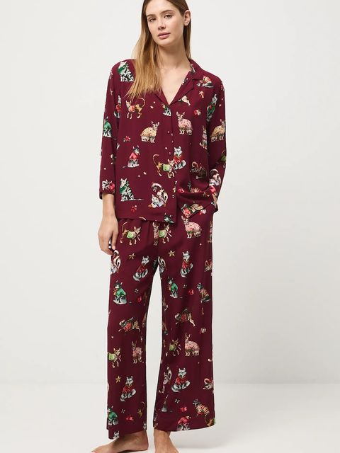 Medicine piżama damska kolor bordowy - zdjęcie produktu nr 2