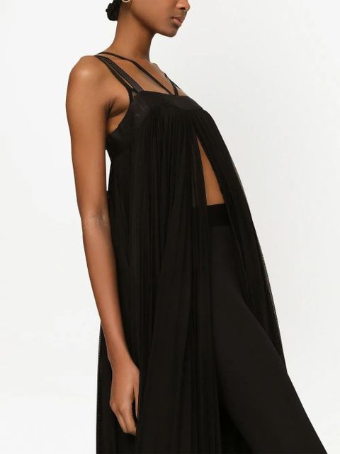 Dolce & Gabbana pleated tulle maxi dress - Black