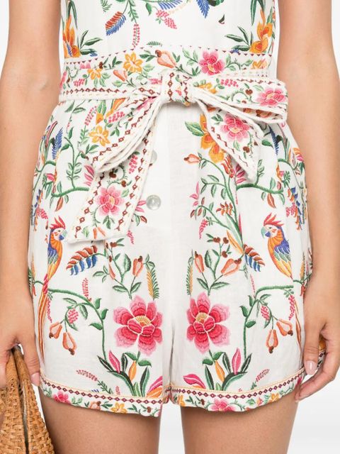 FARM Rio linen romper - White