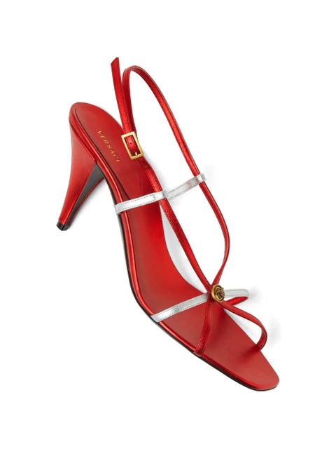 Versace metallic button strap sandals - Red - zdjęcie produktu nr 2