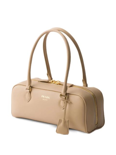 Prada medium leather top-handle bag - Neutrals