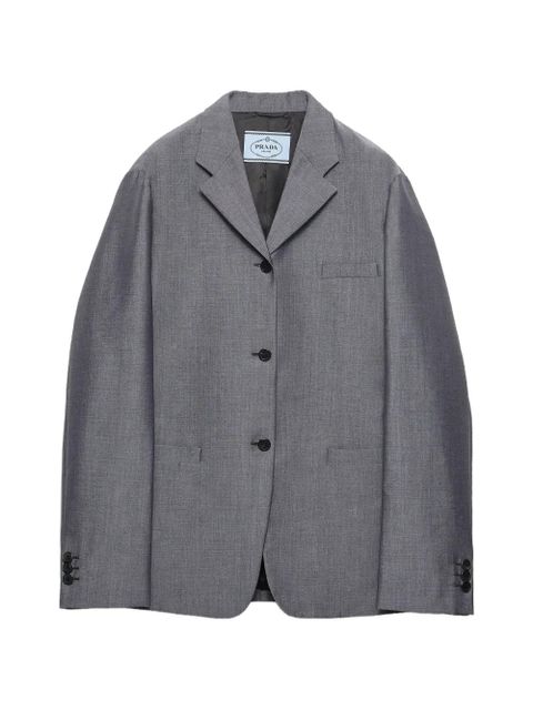 Prada single-breasted kid-mohair jacket - Grey - zdjęcie produktu nr 1