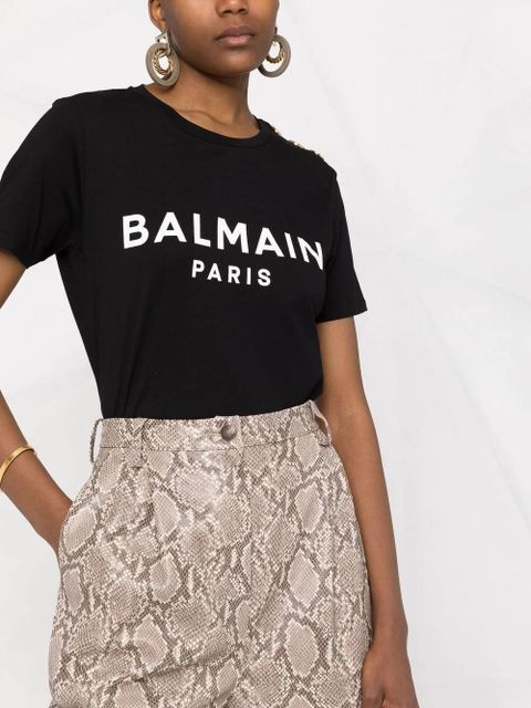Balmain logo-print cotton T-shirt - Black - zdjęcie produktu nr 2