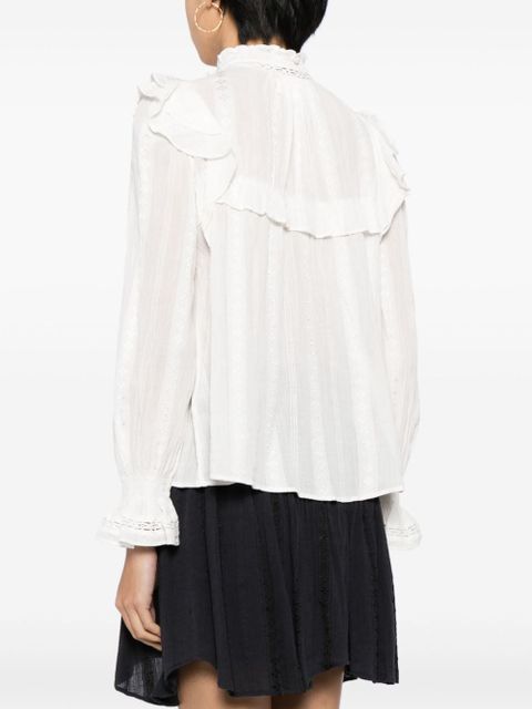 MARANT ÉTOILE Houston embroidered ruffled blouse - White