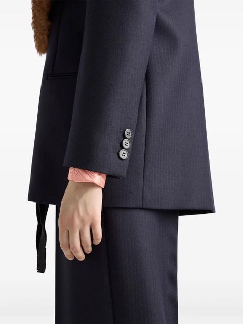 Prada chevron triangle-logo blazer - Blue