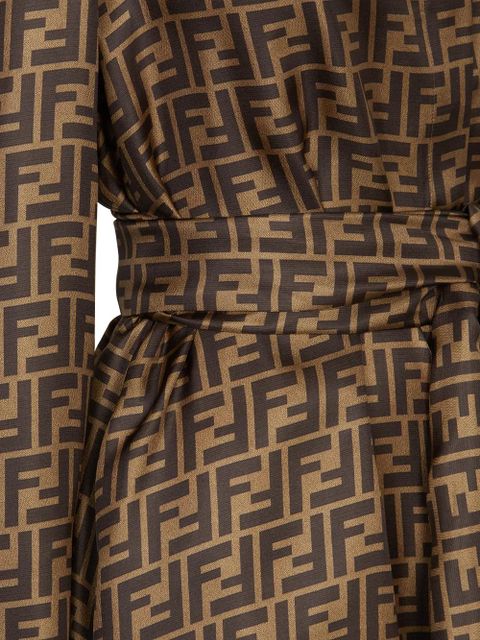 FENDI FF print shirtdress - Brown