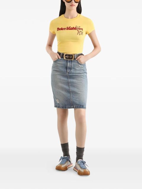 Dolce & Gabbana distressed denim mini skirt - Blue - zdjęcie produktu nr 2