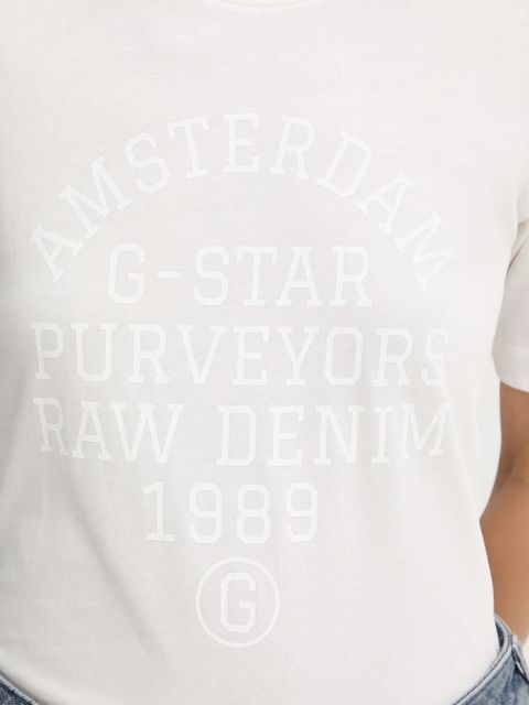 G-Star t-shirt bawełniany damski kolor beżowy D27104-336