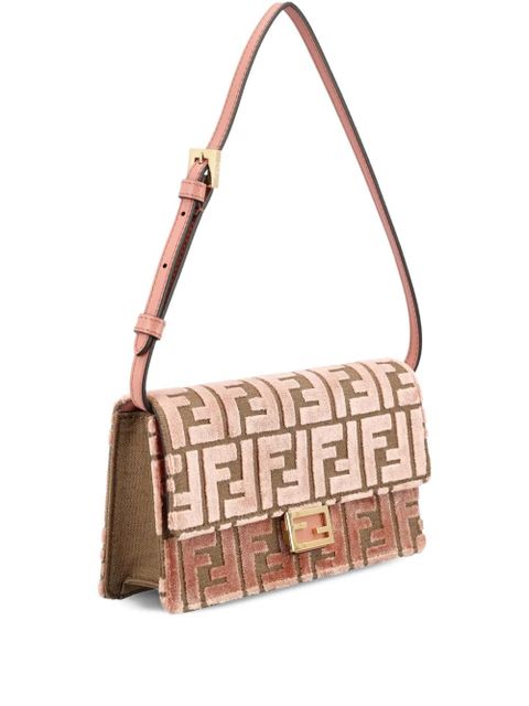 FENDI medium Baguette jacquard-velvet shoulder bag - Pink