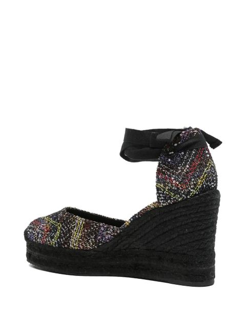 Missoni sequin-embellished heeled espadrilles - Black
