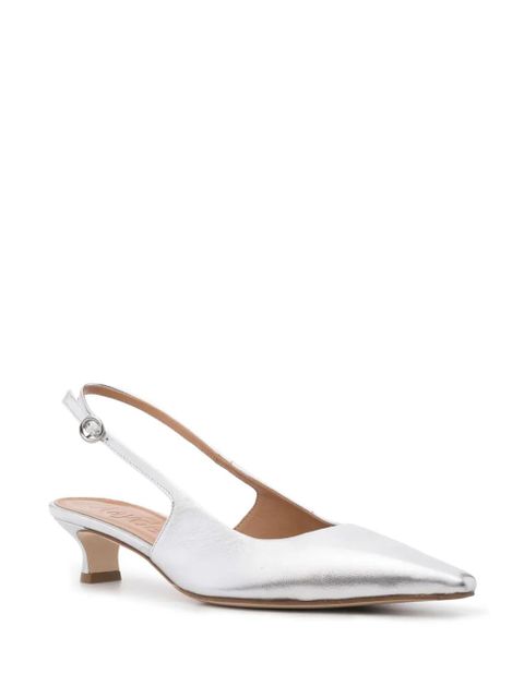 Aeyde Catrina 35mm metallic-leather pumps - Grey - zdjęcie produktu nr 2