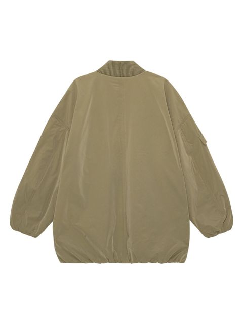 GANNI oversized multiple-pocket bomber jacket - Green
