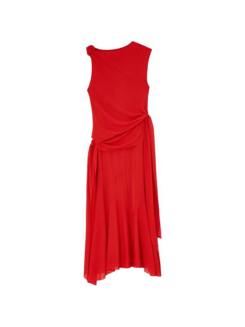 GANNI knot sleeveless midi dress - Red - zdjęcie produktu nr 1