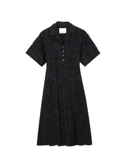 3.1 Phillip Lim floral collared midi dress - Black - zdjęcie produktu nr 1