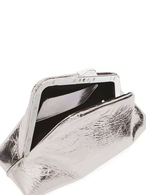 The Attico small Day Off clutch bag - Silver