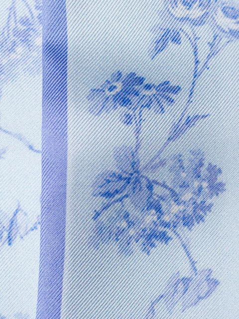 Prada floral-print silk scarf - Blue