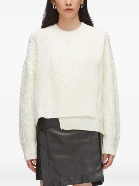 3.1 Phillip Lim cable-knit panelled sweater - Neutrals