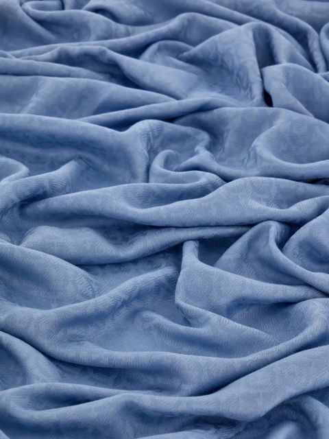 Ferragamo jacquard-logo scarf - Blue