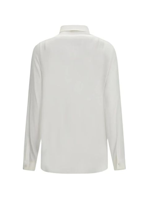 TOM FORD pleated-plastron silk shirt - White - zdjęcie produktu nr 2