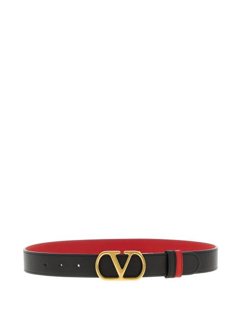 Valentino Garavani Vlogo signature reversible leather belt - Black - zdjęcie produktu nr 1