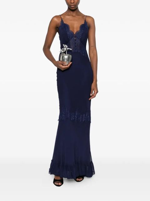 Self-Portrait lace-detail maxi dress - Blue - zdjęcie produktu nr 2