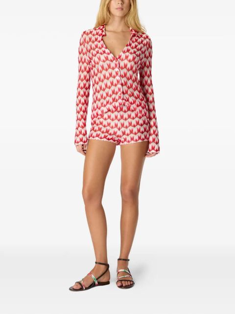 Missoni patterned beach shorts - Red