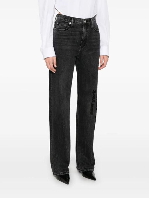 Alexander Wang cut out-logo jeans - Black