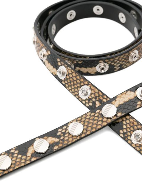 The Attico snakeskin-print studded belt - Black - zdjęcie produktu nr 2