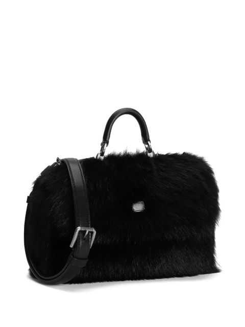 Dolce & Gabbana My Sicily fur top-handle tote bag - Black - zdjęcie produktu nr 2
