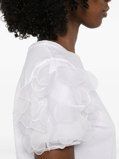 Max Mara ruffled sleeve T-shirt - White